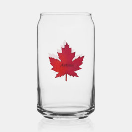 Autumn Maple Leaf Print Can Glass Dosenglas