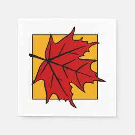 Autumn Maple Leaf Red Serviette