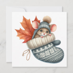 Autumn Maus Grußkarte Feiertagskarte
