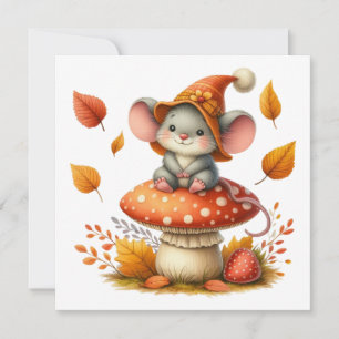 Autumn Maus Grußkarte Feiertagskarte