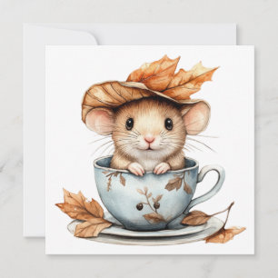 Autumn Maus Grußkarte Feiertagskarte