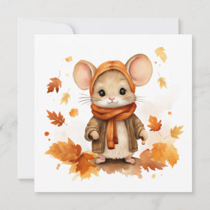 Autumn Maus Grußkarte Feiertagskarte