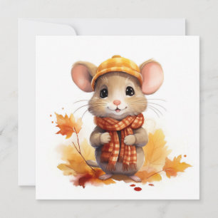 Autumn Maus Grußkarte Feiertagskarte
