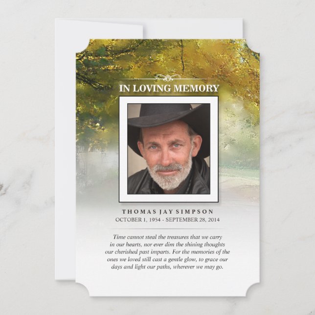 Autumn Memorial Dankeschön Karte - Vielleicht Gedi (Vorderseite)
