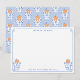 Autumn Monogram Ginger Jar Brautparty Dankeskarte