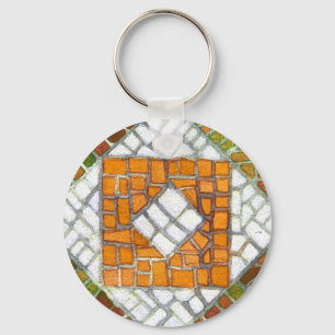 AUTUMN MOSAIC Round-Aluminium-Schlüsselanhänger Schlüsselanhänger