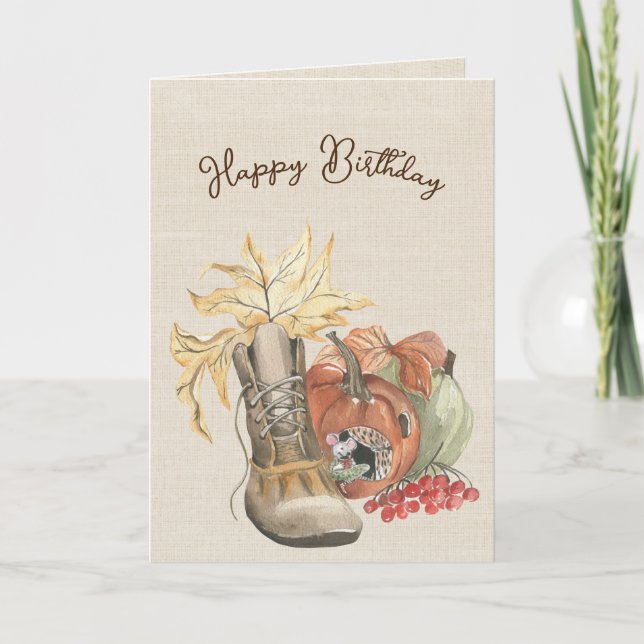 Autumn Mouse Birthday Spaß Karte (Vorderseite)
