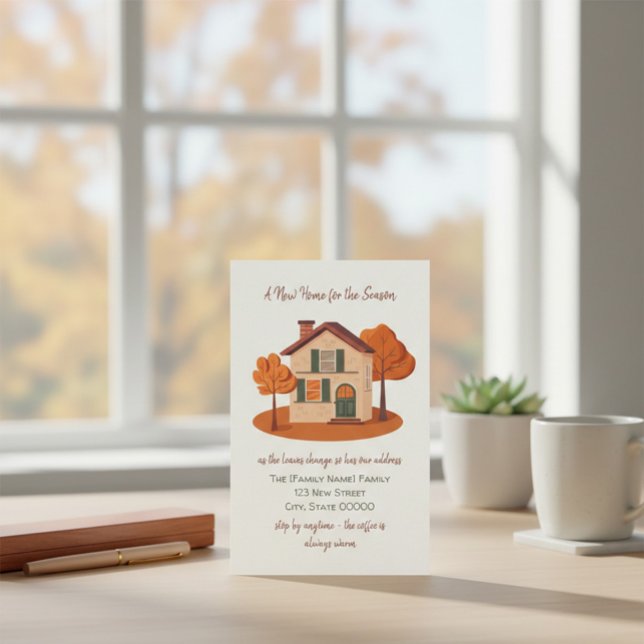 Autumn Moving Announcement Card Briefpapier (Von Creator hochgeladen)