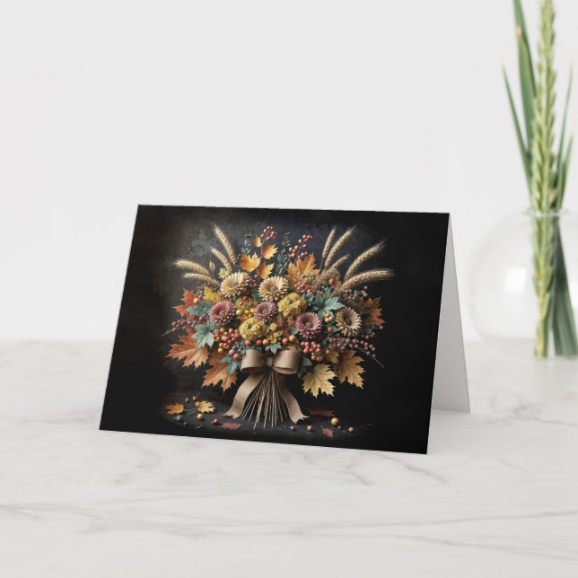 Autumn Mum Birthday Bouquet Karte (Vorderseite)