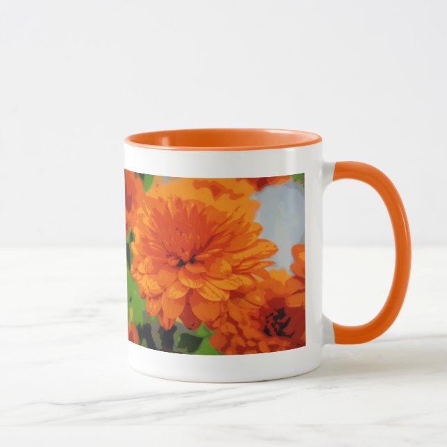 Autumn Orange Mums Beverage Mug (Droite)
