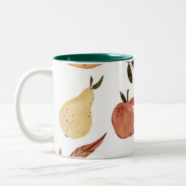Autumn Orchard Ästhetik Zweifarbige Tasse (Links)
