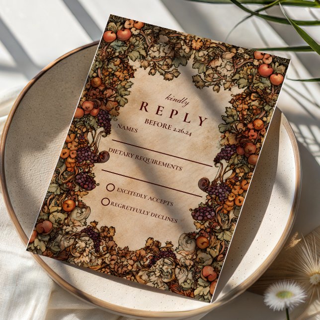 Autumn Orchard Wedding RSVP Karte (Von Creator hochgeladen)