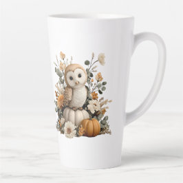 Autumn Owl mit Pumpkins Halloween Art Milchtasse