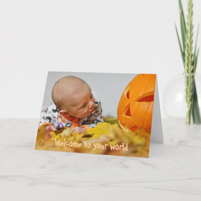 Autumn Pagan New Baby Card Karte (Vorderseite)