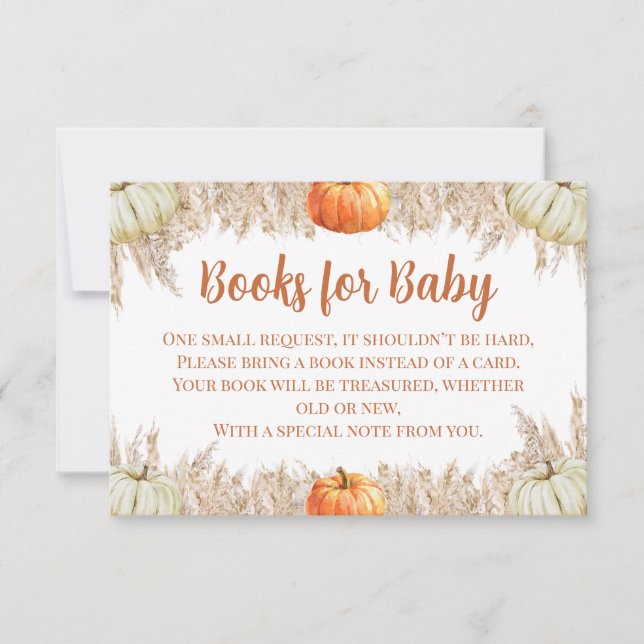 Autumn Pampas Grass Books for Baby Insert Dankeskarte (Vorderseite)