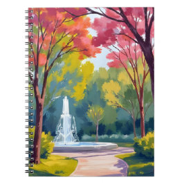 Autumn Park Fall Foliage Watercolor Notizblock