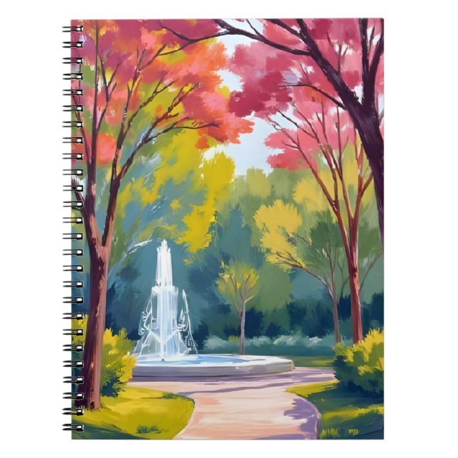 Autumn Park Fall Foliage Watercolor Notizblock (Vorderseite)