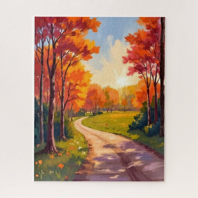 Autumn Path | Red Foliage Nature Landscape (Vertikal)
