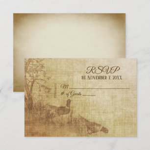 Autumn Pheasant Wedding RSVP Karte