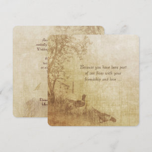 Autumn Pheasant Wedding Vow Erneuerung Einladung