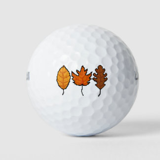 Autumn Pixel Leaves Golfball