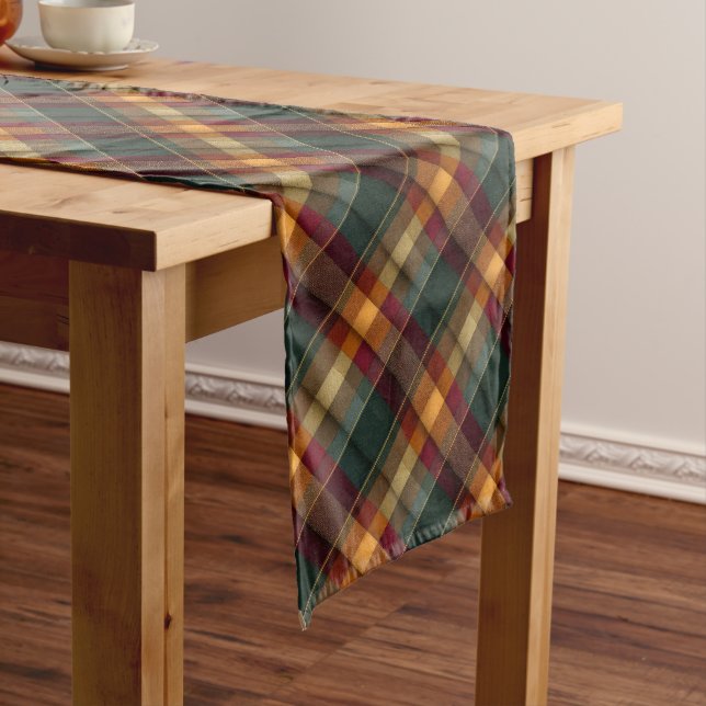 Autumn Plaid Mittelgroßer Tischläufer (Beispiel)