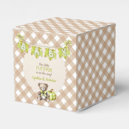 Autumn Plaid Teddy Bear Pumpkin Leaves Geschenkschachtel