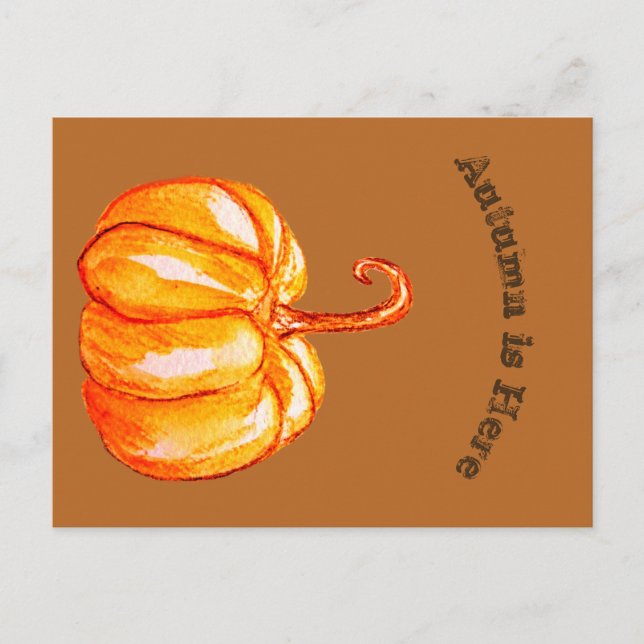 Autumn Postcard mit Pumpkin Postkarte (Vorderseite)