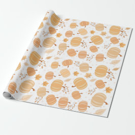 Autumn Pumpkin and Leaf Pastel Pattern Geschenkpapier
