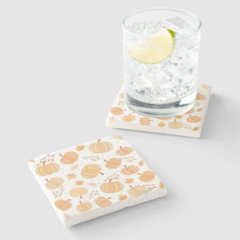 Autumn Pumpkin and Leaf Pastel Pattern Steinuntersetzer