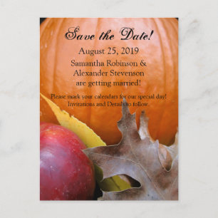 Autumn Pumpkin, Apple Hochzeit im Herbst Save the  Ankündigungspostkarte