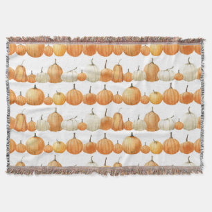 Autumn Pumpkin: Aquarellfarben Illustration Patter Decke