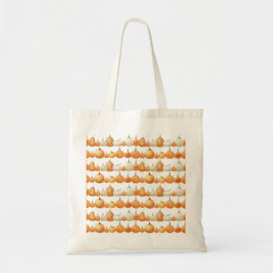 Autumn Pumpkin: Aquarellfarben Illustration Patter Tragetasche