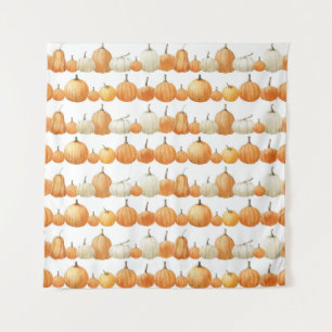 Autumn Pumpkin: Aquarellfarben Illustration Patter Wandteppich