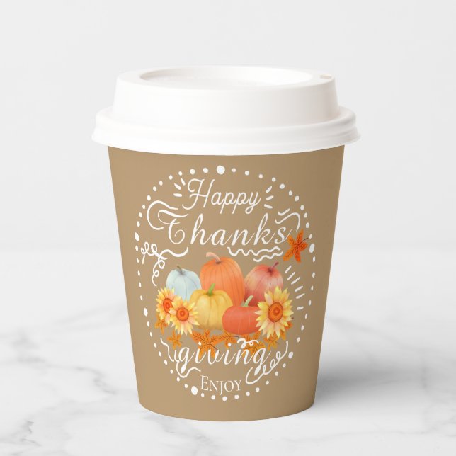 Autumn Pumpkin Ash Pappbecher (Vorderseite)