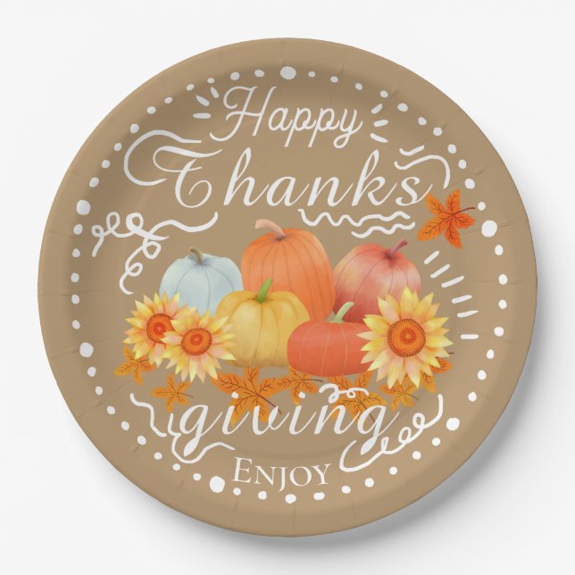 Autumn Pumpkin Ash Pappteller (Vorderseite)