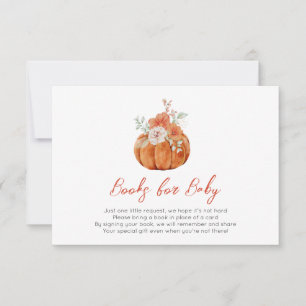 Autumn Pumpkin Baby Shooting Books for Baby Card Dankeskarte