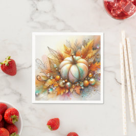 Autumn Pumpkin Baubles Table Serviette