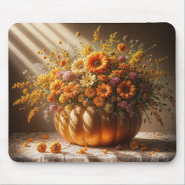 Autumn Pumpkin Bouquet auf Lace Tableclout Mousepad