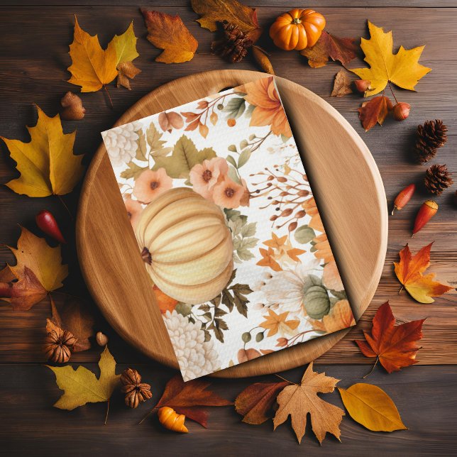 Autumn Pumpkin Bouquet Design Geschirrtuch (Von Creator hochgeladen)