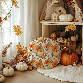 Autumn Pumpkin Bouquet Design Rundes Kissen
