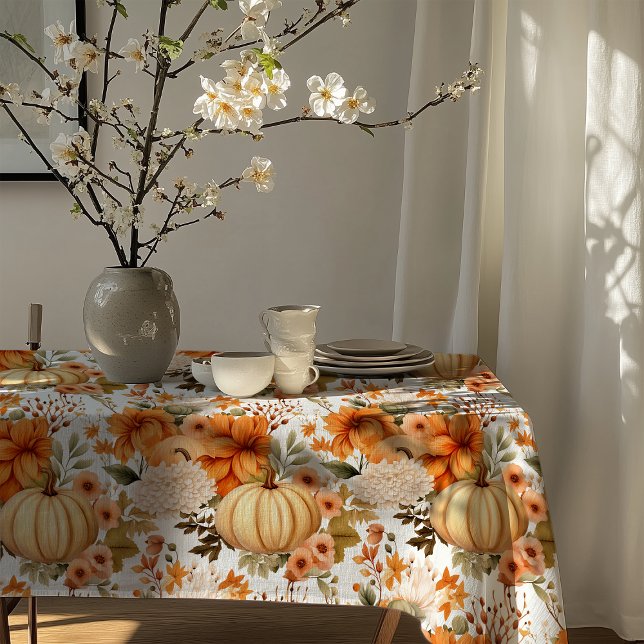 Autumn Pumpkin Bouquet Design Tischdecke (Von Creator hochgeladen)