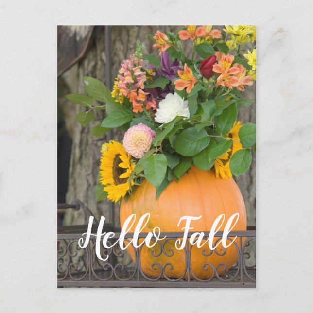 Autumn Pumpkin Bouquet Postkarte (Vorderseite)