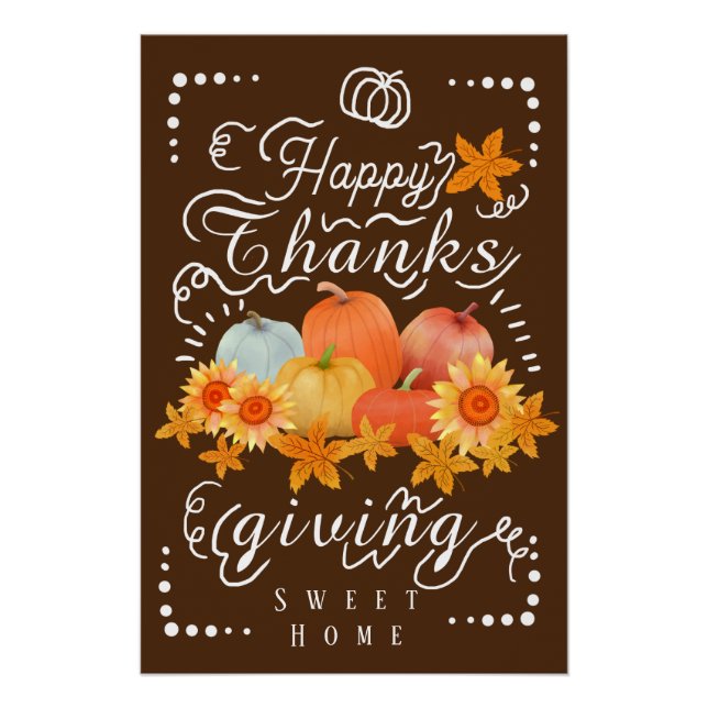 Autumn Pumpkin Brown Poster (Vorderseite)