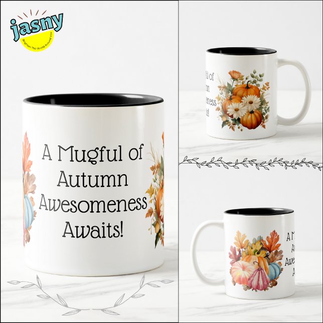 Autumn Pumpkin Celebration Zweifarbige Tasse (Von Creator hochgeladen)