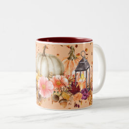 Autumn Pumpkin Center Zweifarbige Tasse