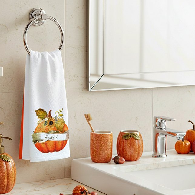 Autumn pumpkin customizeable handtuch (Von Creator hochgeladen)