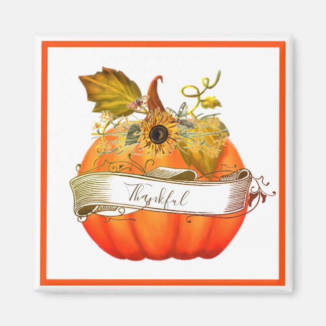 Autumn pumpkin customizeable magnet (Vorne)