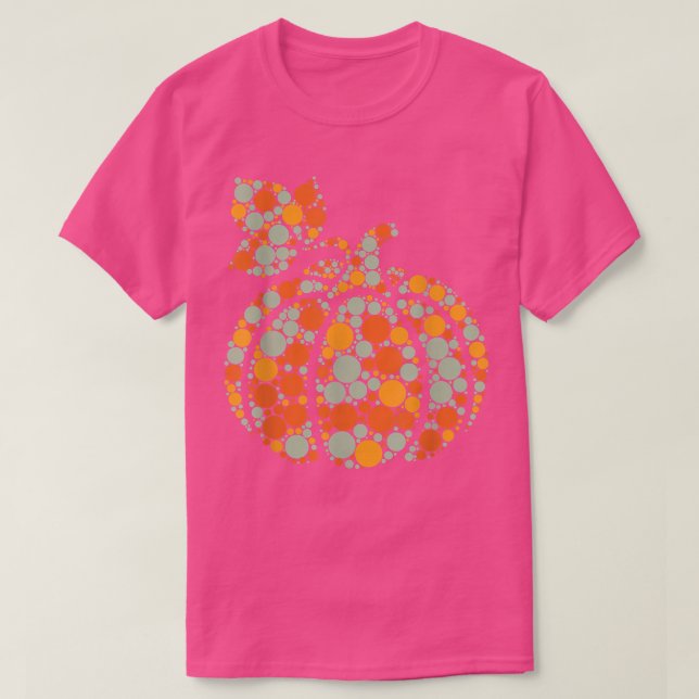 Autumn Pumpkin Fall Harvest Polka Dot Internationa T-Shirt (Design vorne)