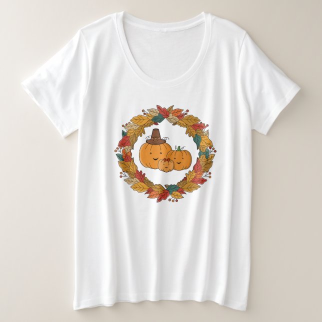 Autumn Pumpkin Family Wreath (Design devant)